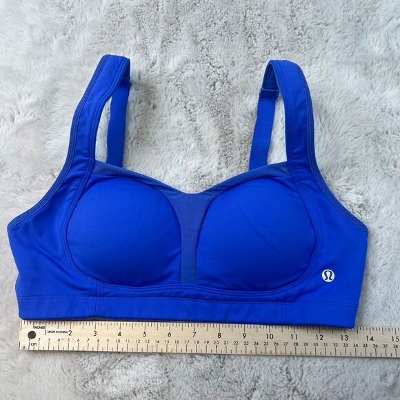 LULULEMON TA TA TAMER BRA PADDED ROCKSTEADY SIZE 32C Blue Sports - Picture 7 of 8